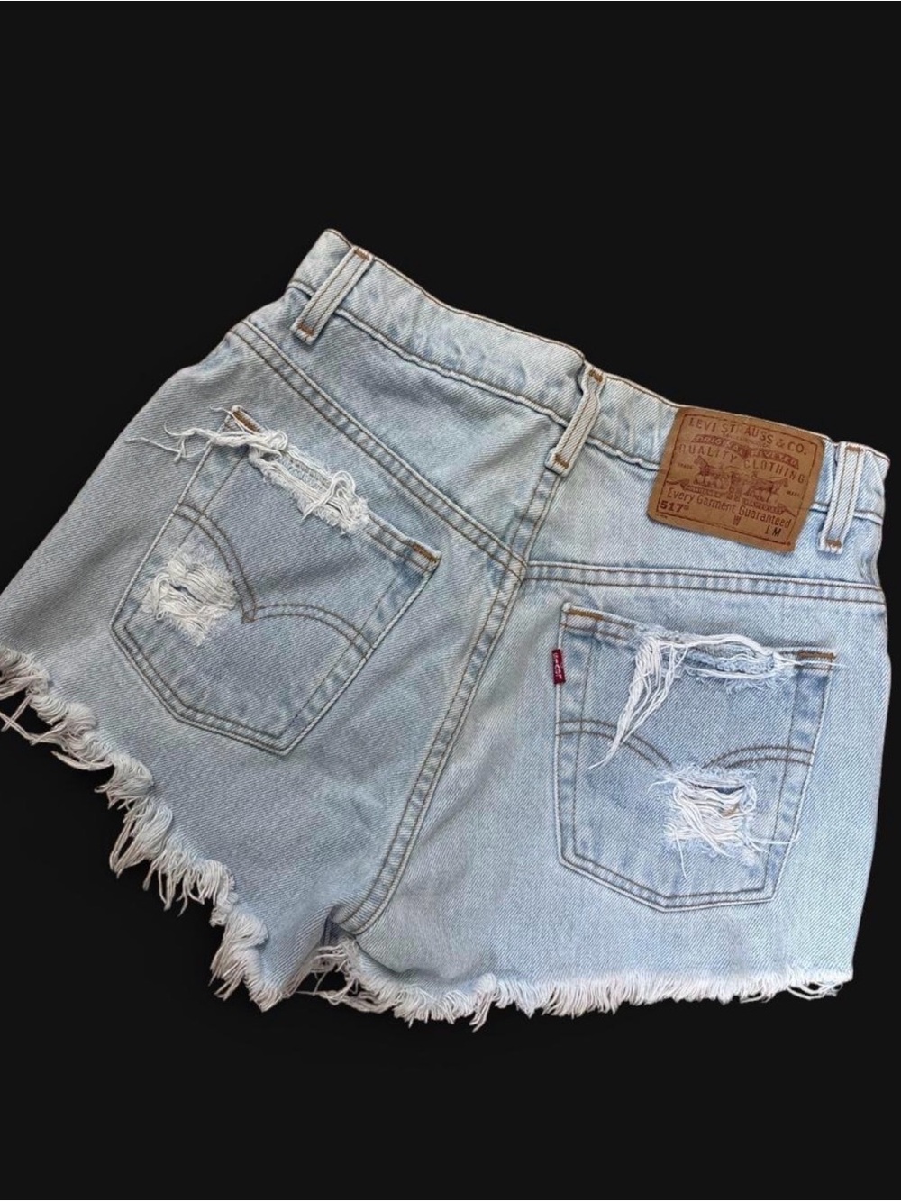 Levi's Light Wash Distressed Denim Cutoff Shorts